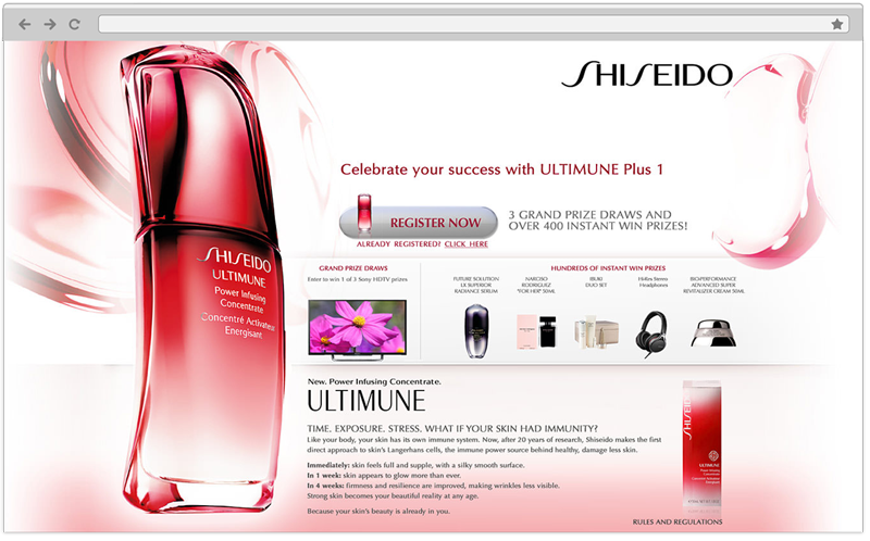 Shiseido Web Design in Toronto